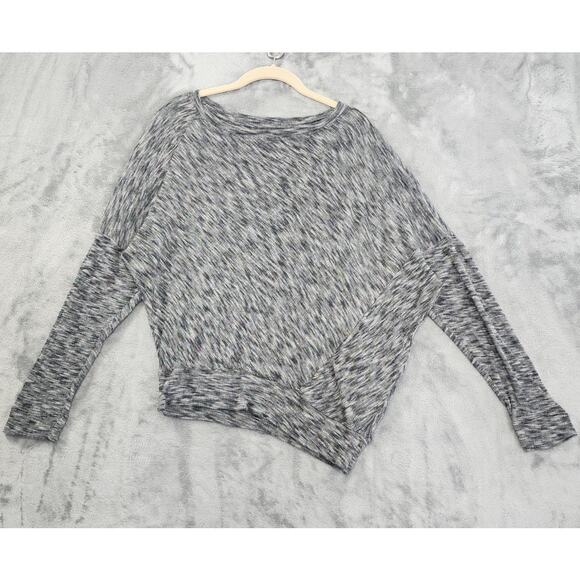 Anthropologie Damiana Pullover Top Size XS Black Grey Dolman Slouchy Asymmetric - Picture 1 of 9